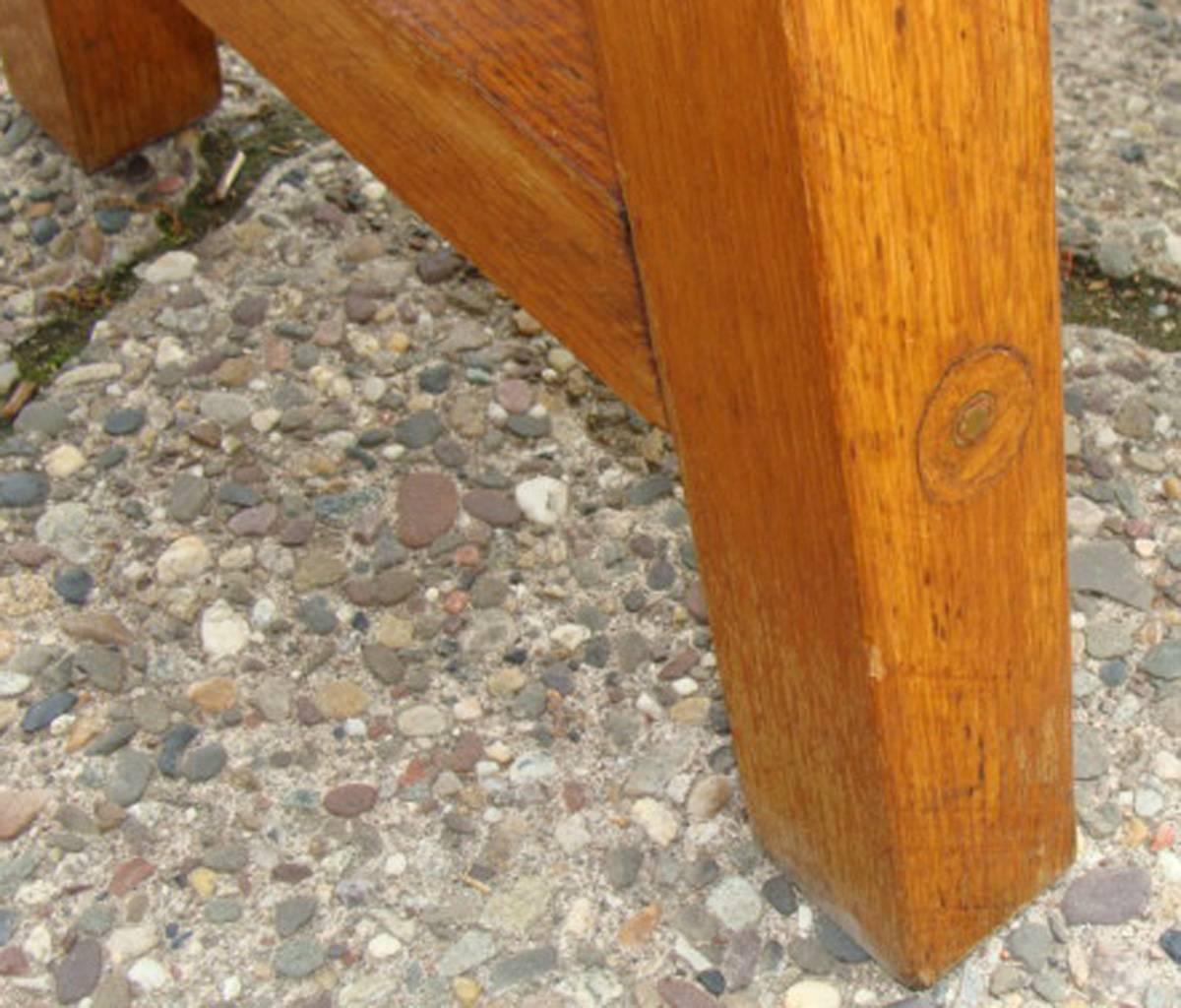 Antique Oak Low Table/Bench In Excellent Condition In Lambertville, NJ