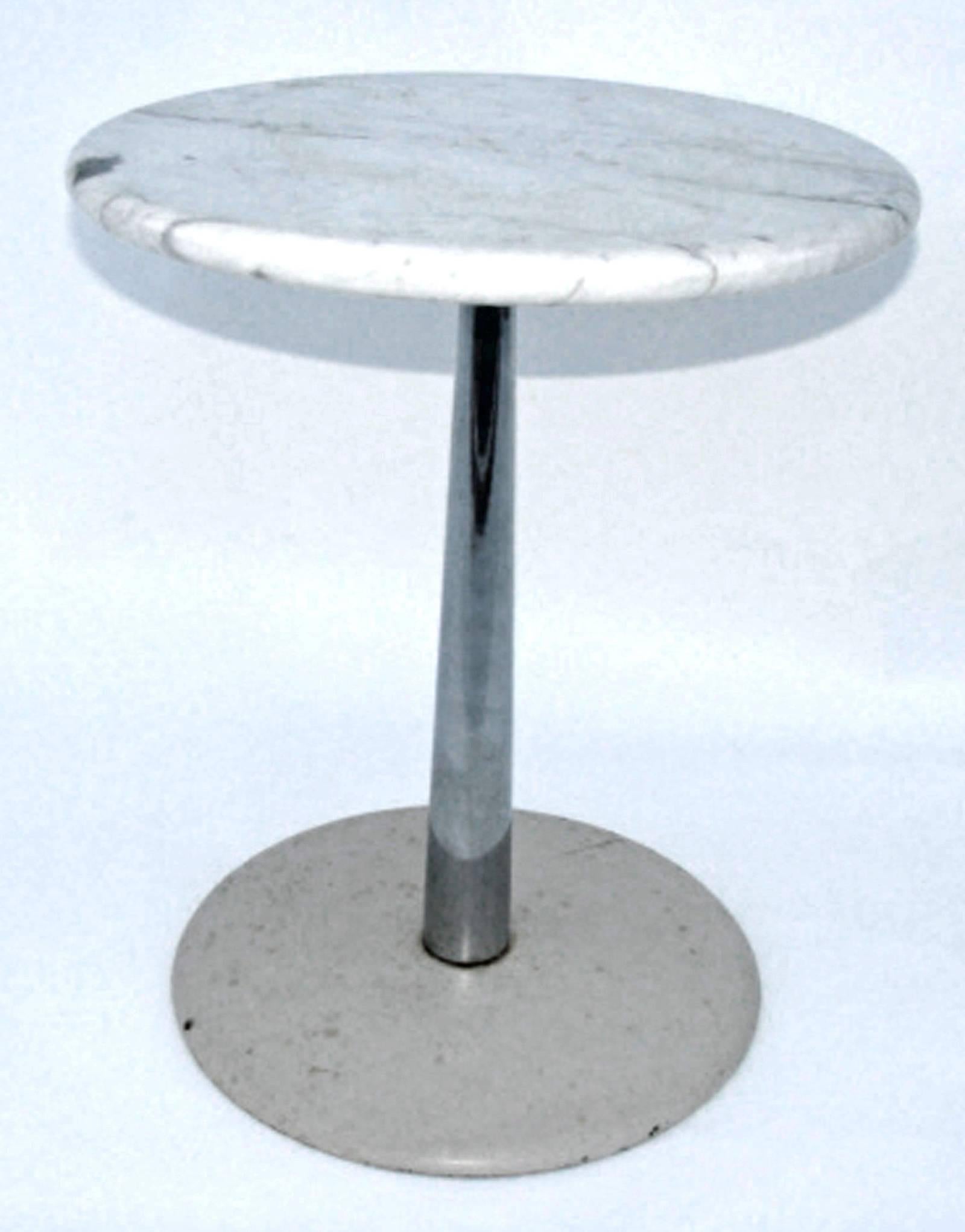 Rare Laverne Marble-Top Stem Table In Excellent Condition For Sale In Lambertville, NJ