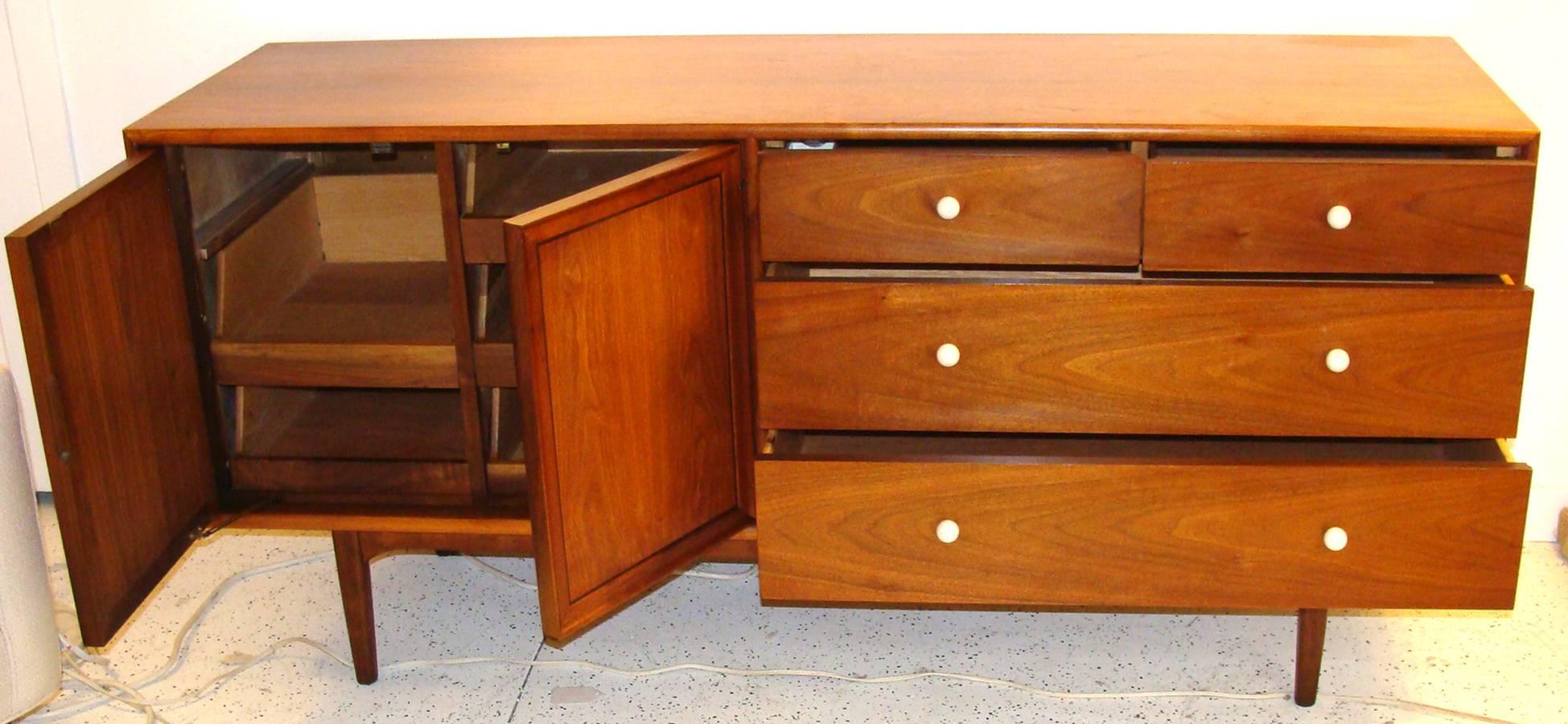 Perfectly proportioned midcentury dresser, credenza or cabinet designed by Kipp Stewart and Stewart McDougall for Drexel as part of the 