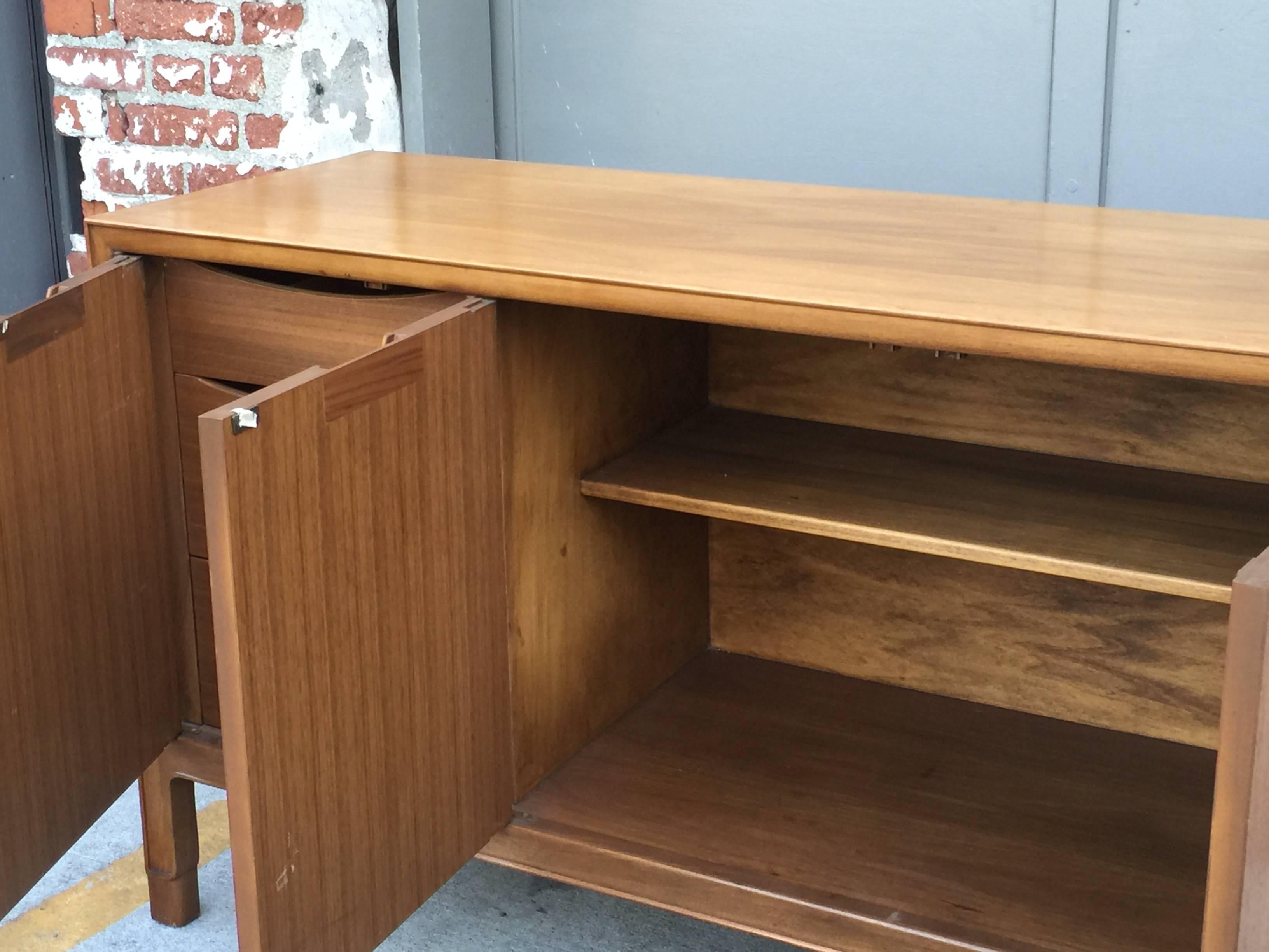 American Impeccable Walnut Buffet or Sideboard by John Stuart for Mount Airy