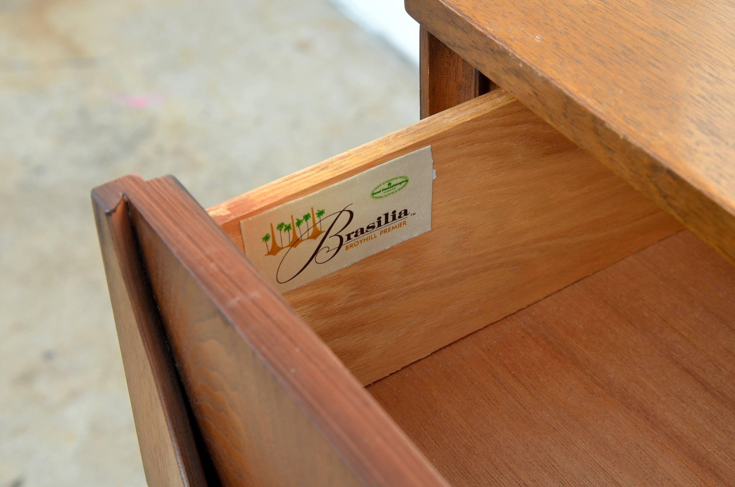 Pristine Walnut Brasilia Collection Dresser by Broyhill 3