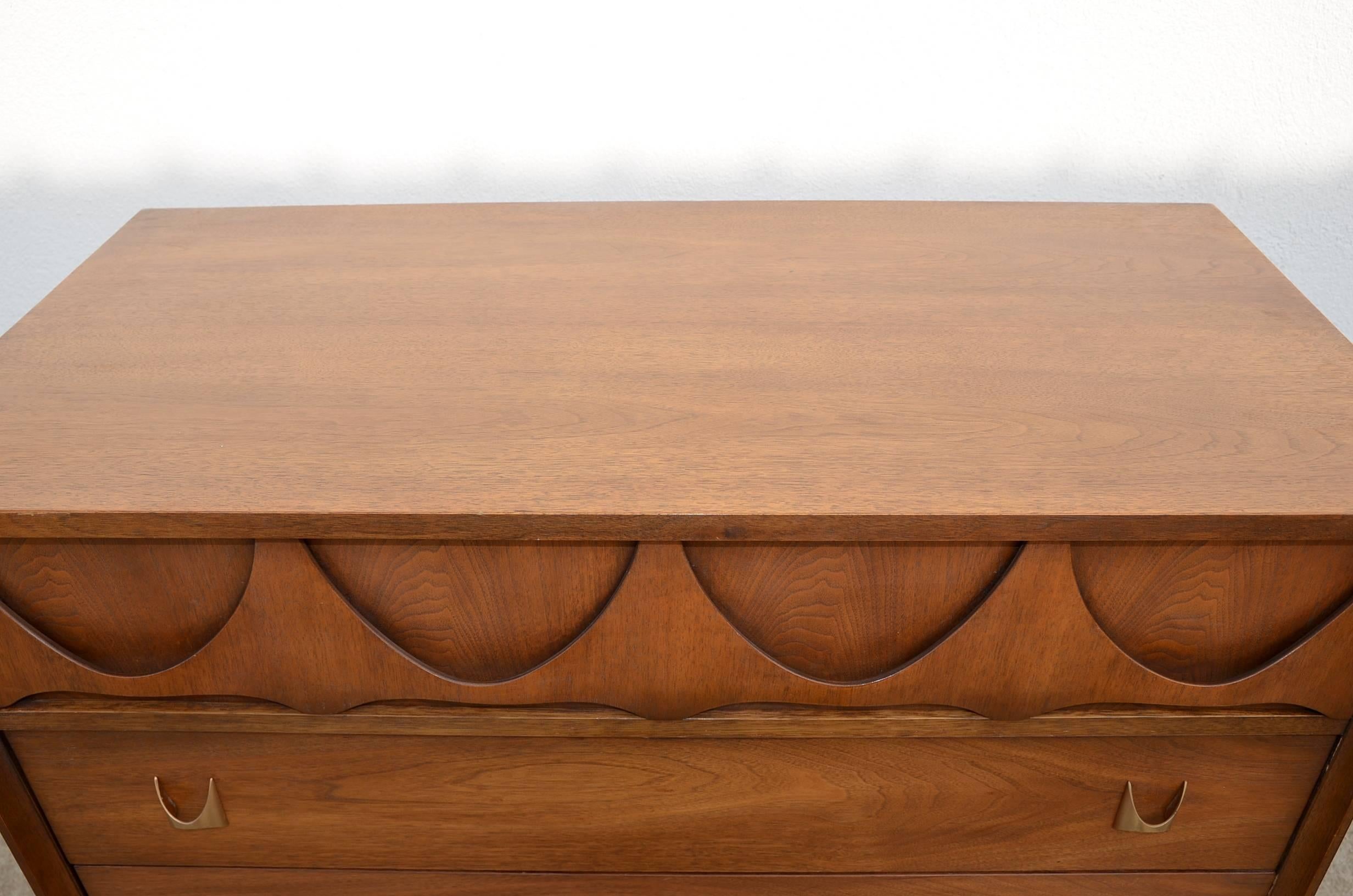 Pristine Walnut Brasilia Collection Dresser by Broyhill 1