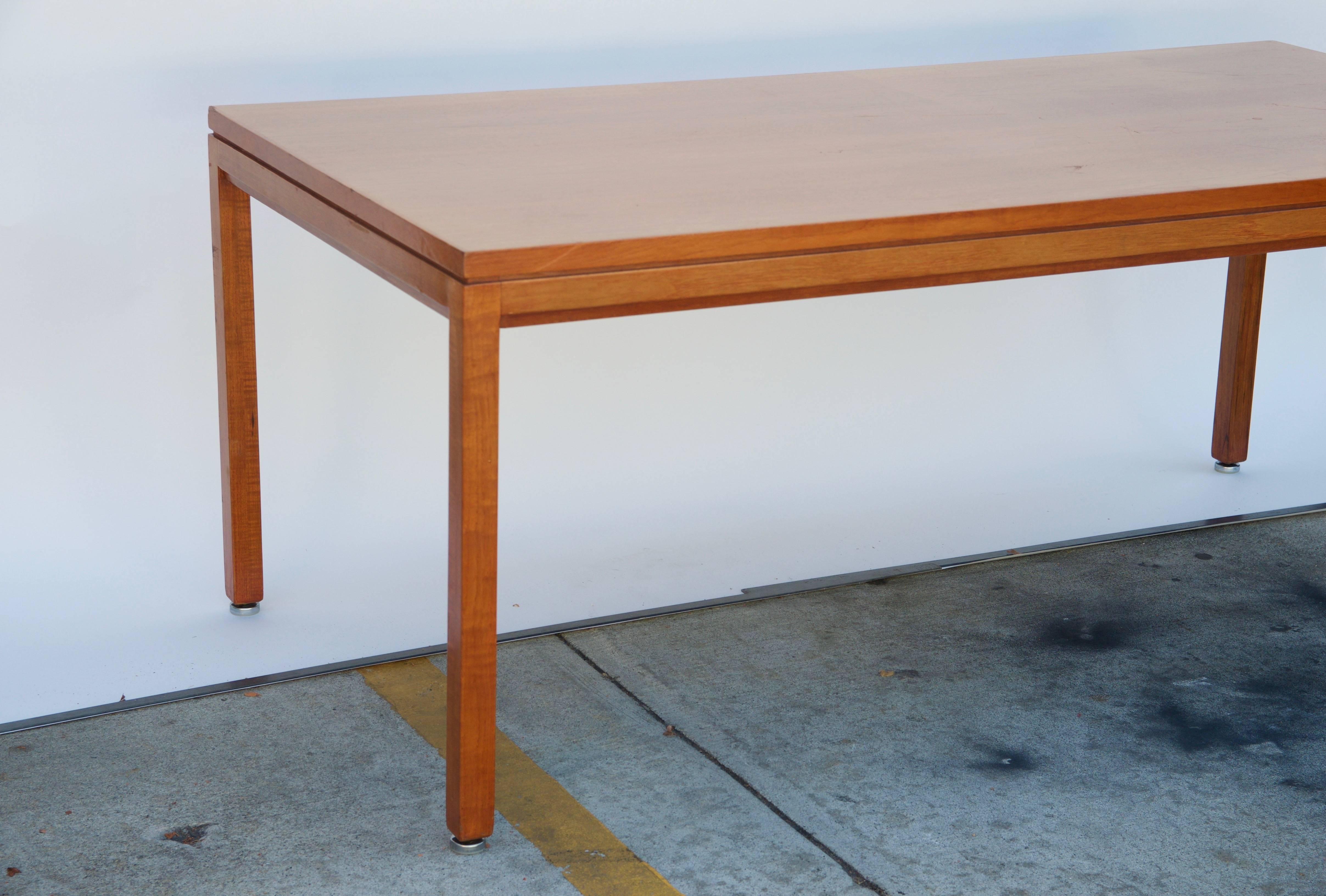 Mid-Century Modern Impeccable Blond Walnut Desk or Library Table by Jens Risom
