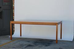 Impeccable Blond Walnut Desk or Library Table by Jens Risom