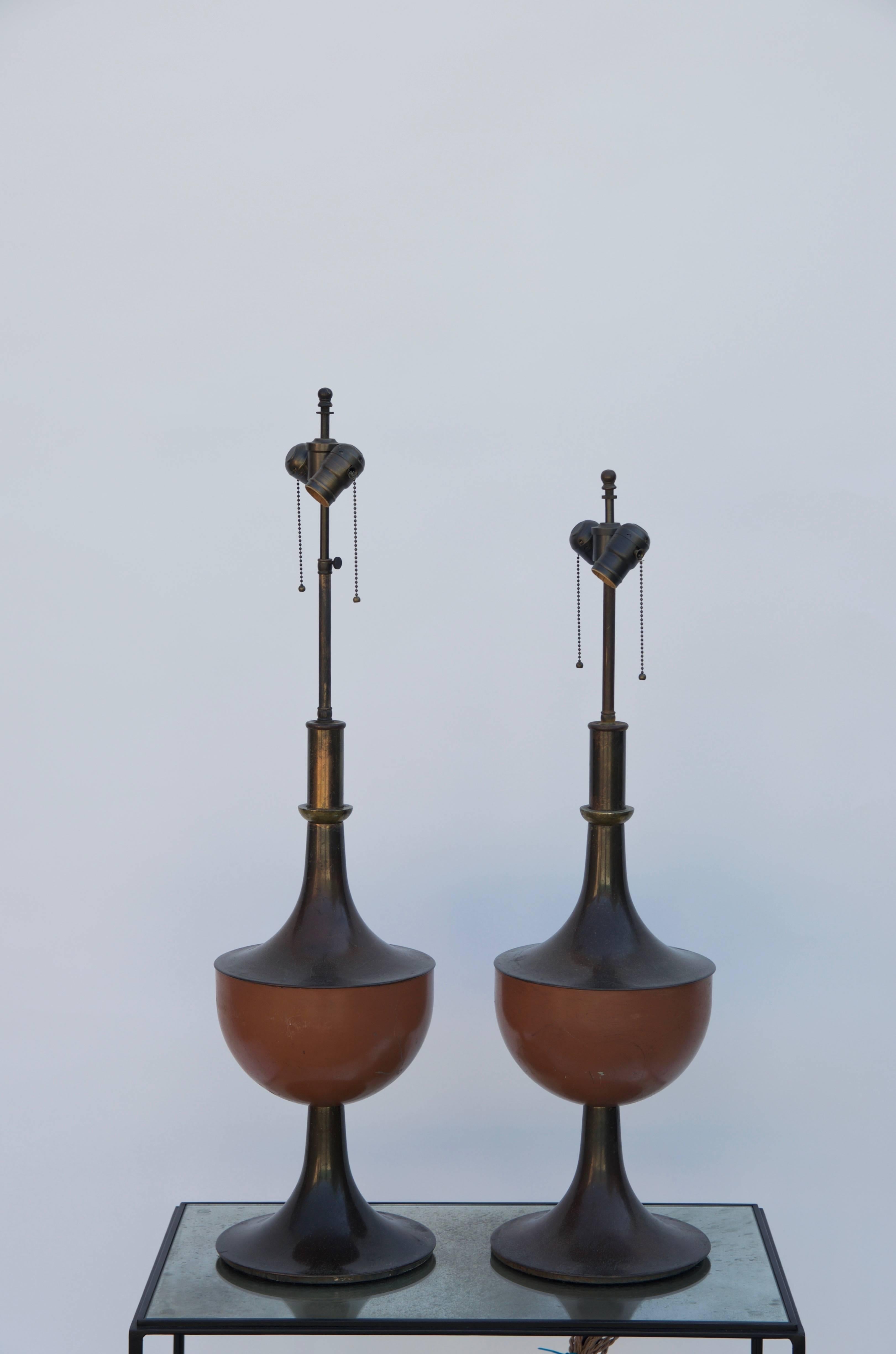 Modern Pair of Stunning Patinated Bronze Neoclassical Lamps from Rio de Janeiro