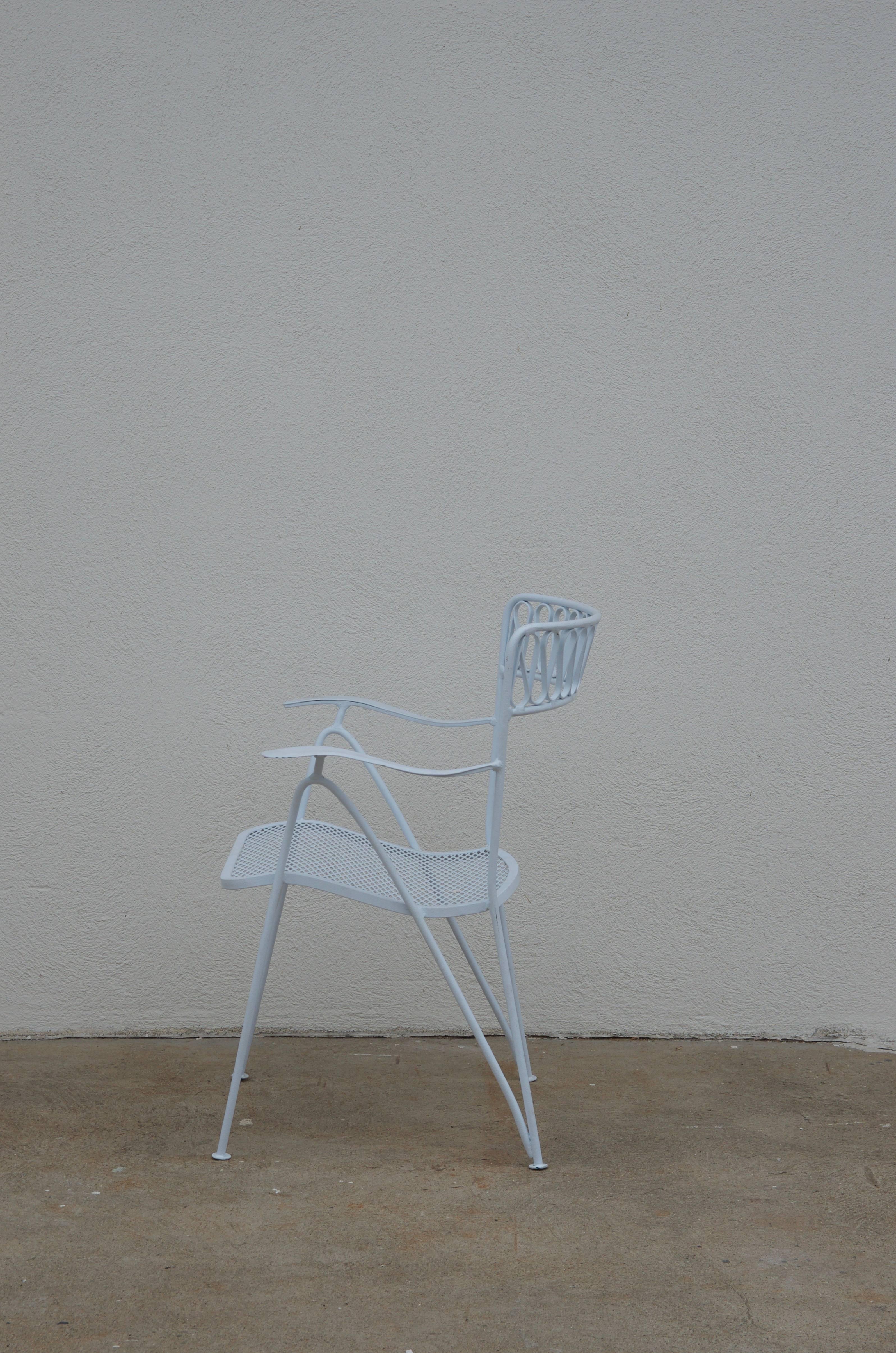 Powder-Coated Set of Six Outdoor Indoor Dining Chairs by Maurizio Tempestini for Salterini