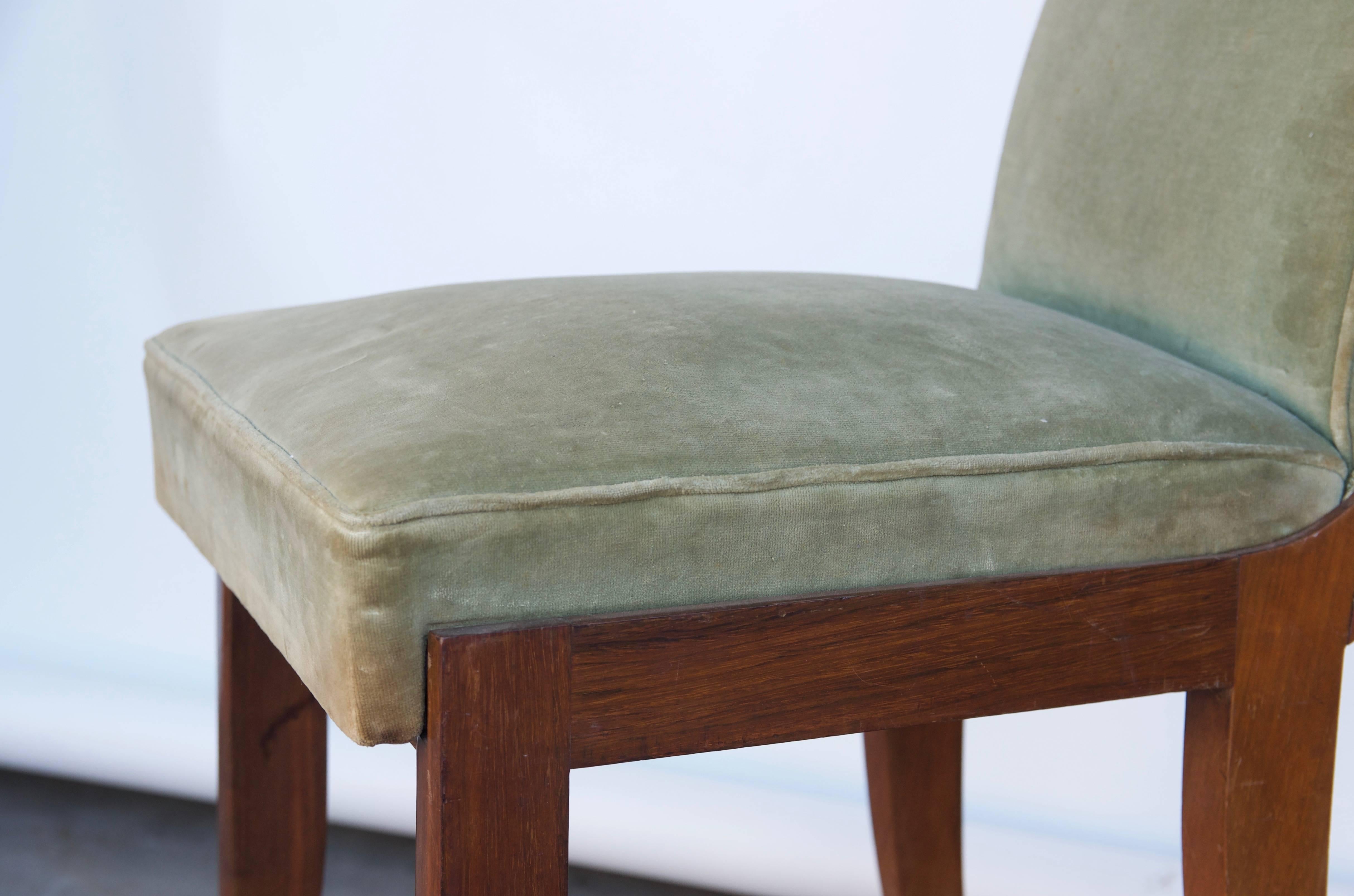 Mid-20th Century Elegant Art Deco Mahogany Side Chair in the Style of Jean Pascaud