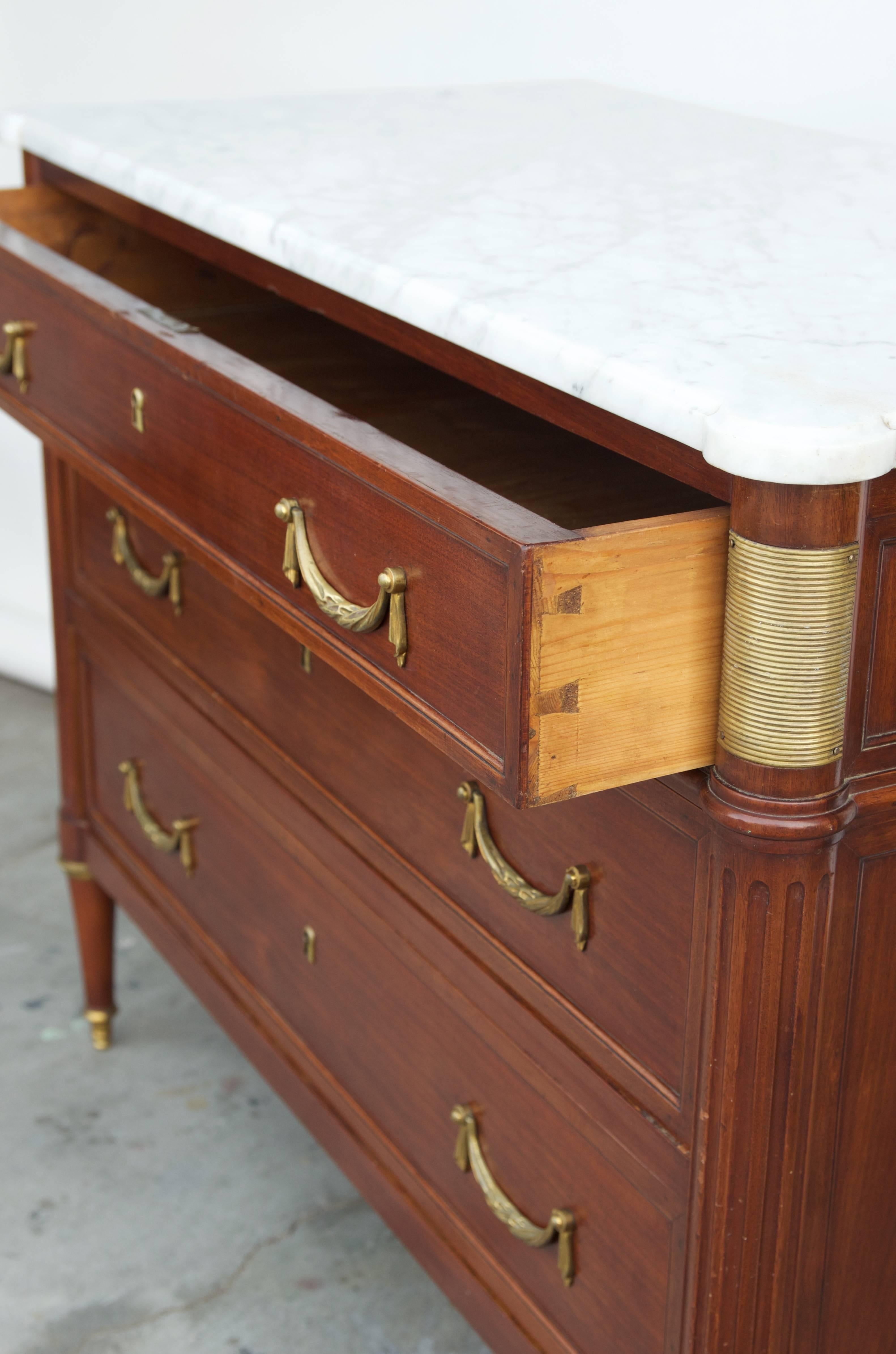 Gilt Chic Louis XVI Style Neoclassical Commode by Maison Jansen For Sale