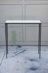 Pair of 'Esquisse' Wrought Iron and Parchment Consoles by Design Frères