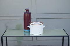 Decorative Set of Two Modern Glazed Scandinavian Vessels