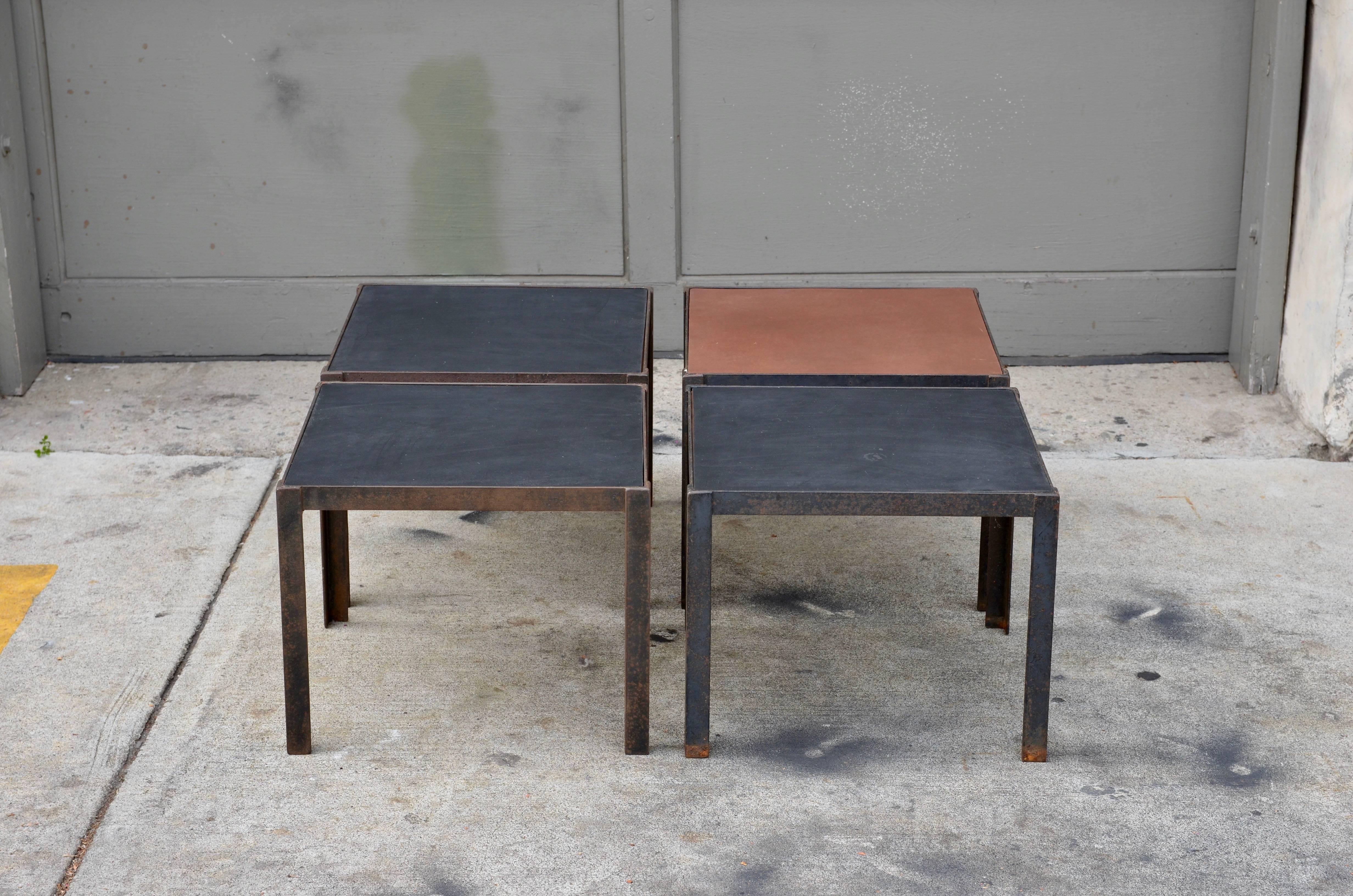 Blackened Damier Modular Coffee Table or Set of Side Tables by Design Frères
