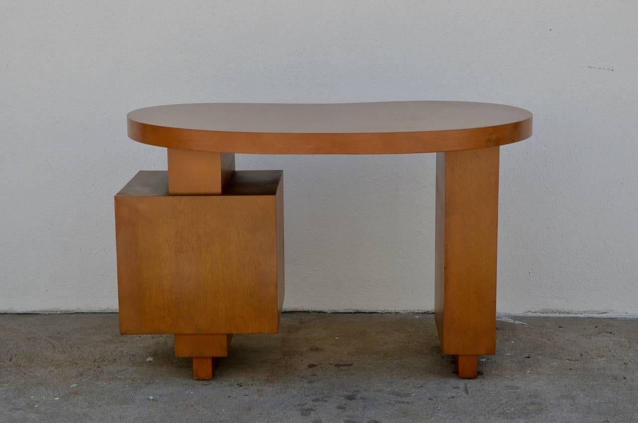 Mid-Century Modern Small Floating Kidney Shaped Writing Desk