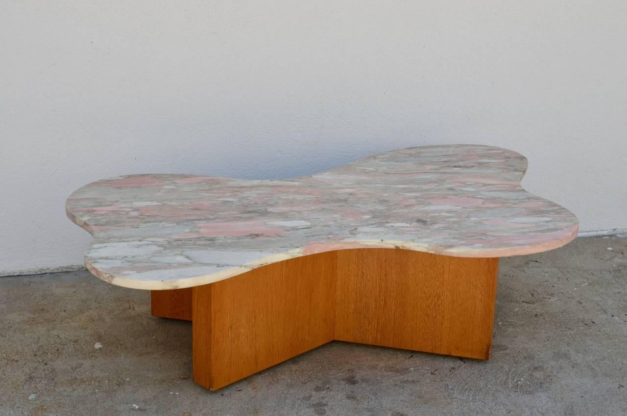 American Flowing Free-Form Marble 1970s Coffee Table