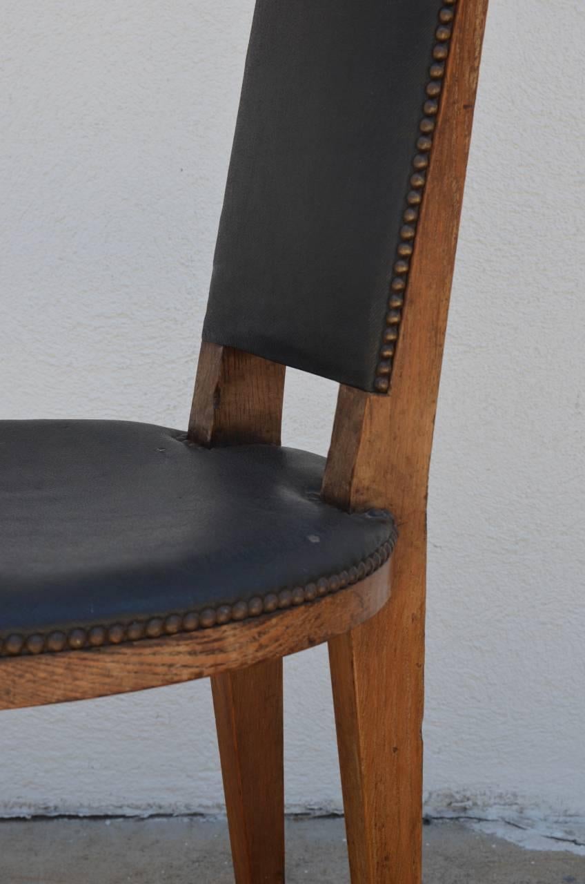 20th Century Pair of Slender Oak Arts & Crafts Sledge Chairs