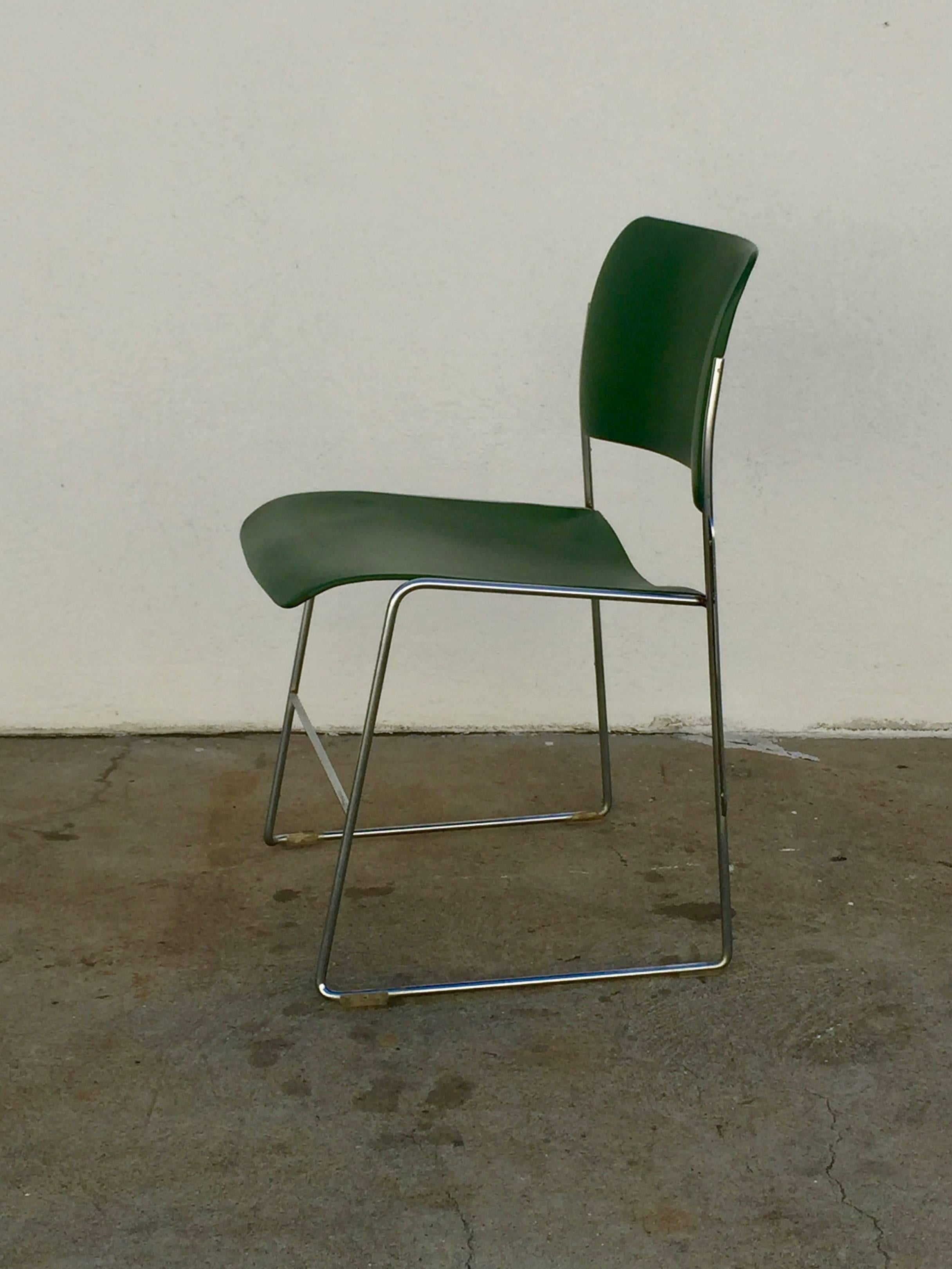 American Set of 40/4 Green Chairs by David Rowland