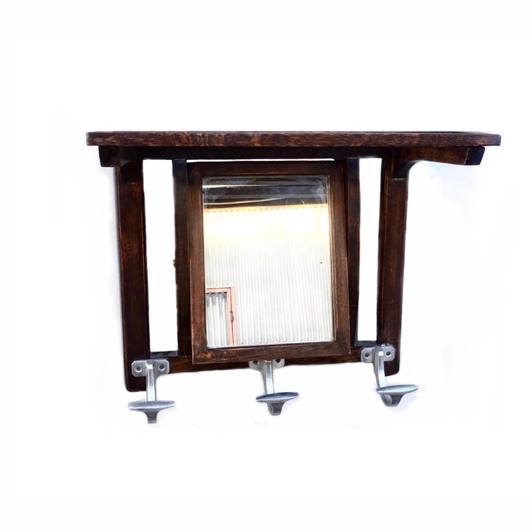 French Art Deco Mirrored Coat Rack