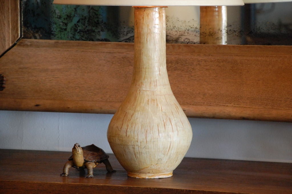 Organic Modern Elegant Ceramic Studio Art Lamp by Helen Lureman