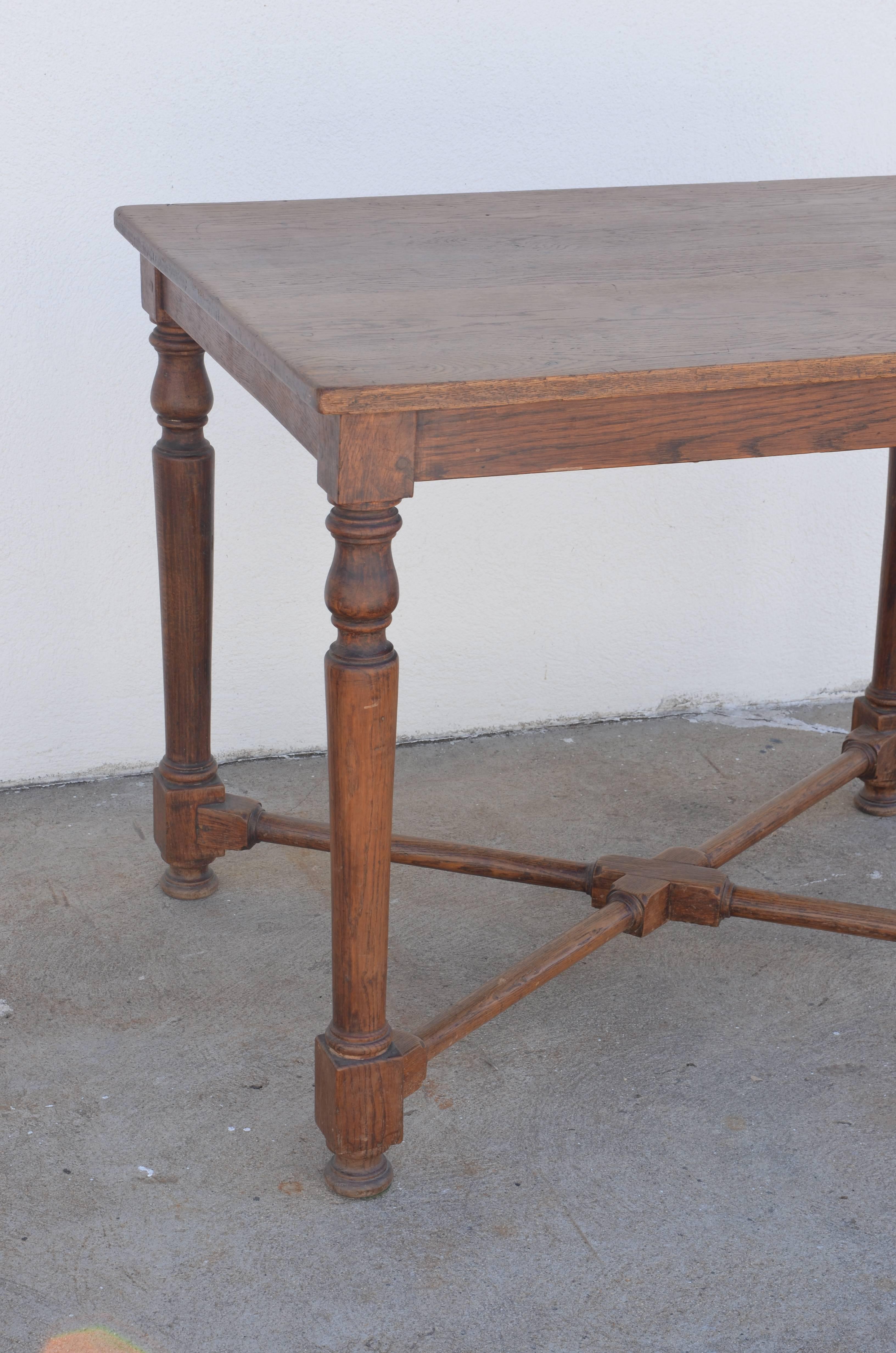 Renaissance Revival Architectural French Oak Center or Game Table For Sale