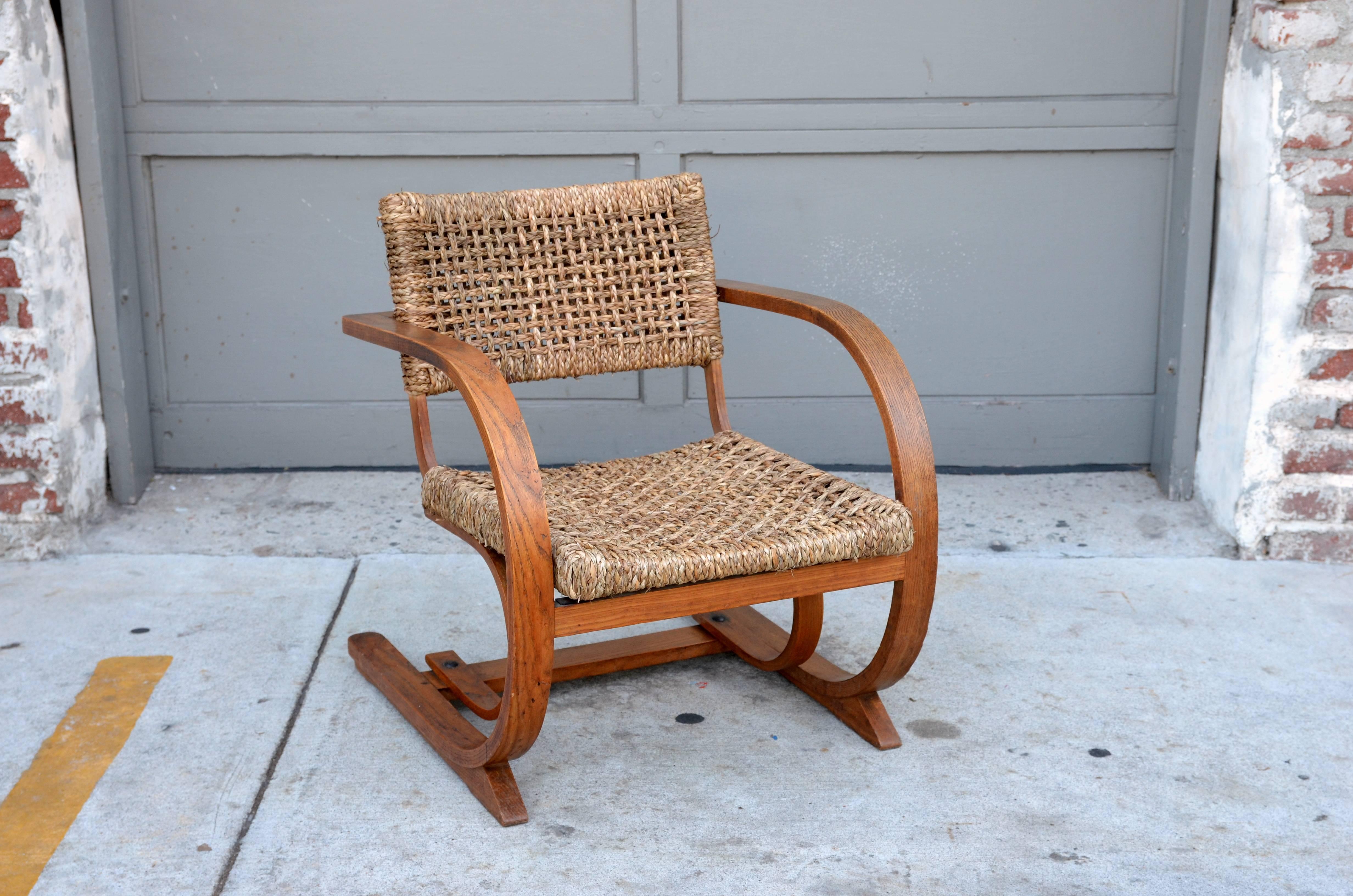 Pair of Rope Chair by Audoux-Minet for Vibo Vesoul In Excellent Condition In Los Angeles, CA