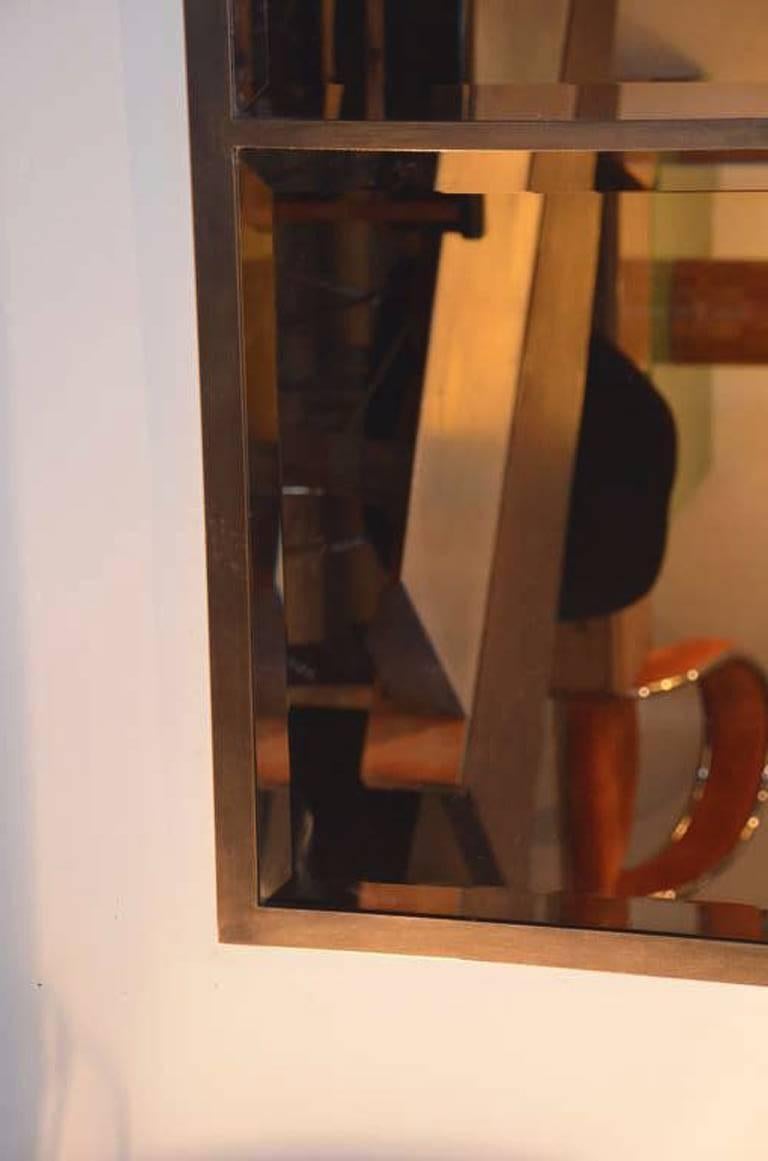 Paar abgeschrägte „Quadrature“-Spiegel aus massivem Messing von Design Frres (21. Jahrhundert und zeitgenössisch) im Angebot