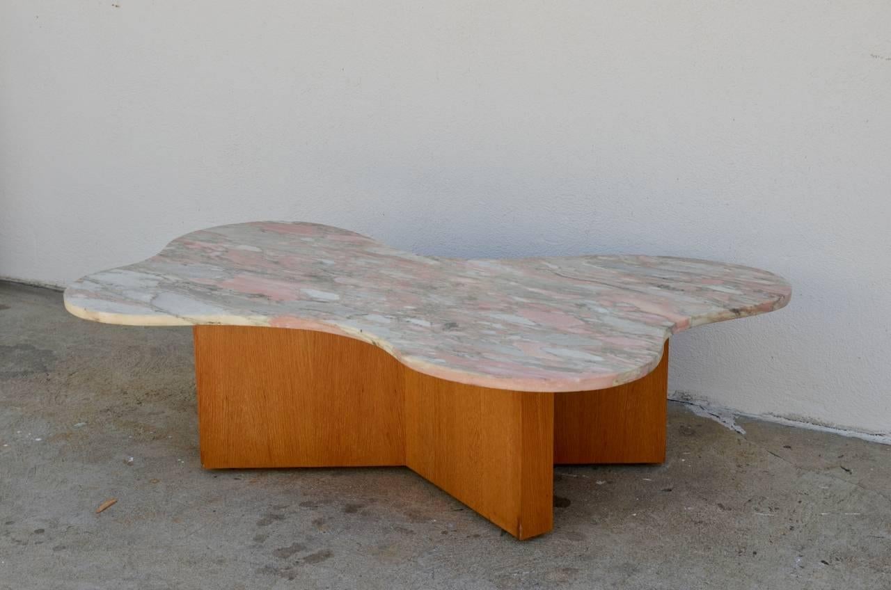 Organic Modern Flowing Free-Form Marble 1970s Coffee Table