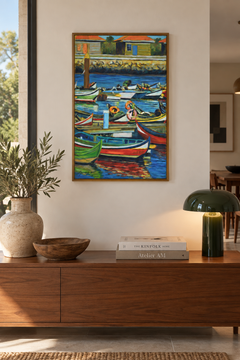 City of Aveiro, Portugal, Oil on canvas, by Patrice Guiraud, 2019
