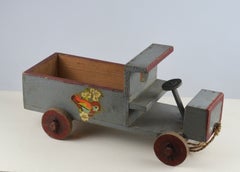 French Folk Art Handmade Wooden Toy Car, Late 1930s–1940s