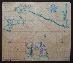 Johannes van Keulen Hand-Colored Nautical Chart of Portugal, circa 1690