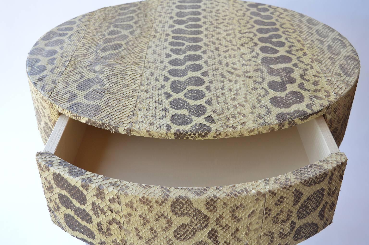 20th Century Pair of Python Covered Side Tables