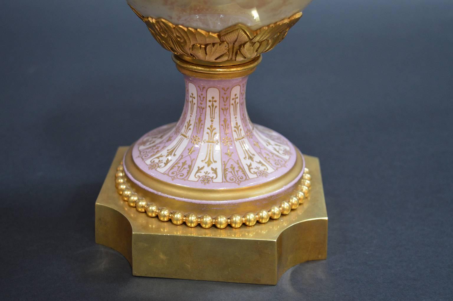Pair of 19th Century Sevres Covered Urns 5