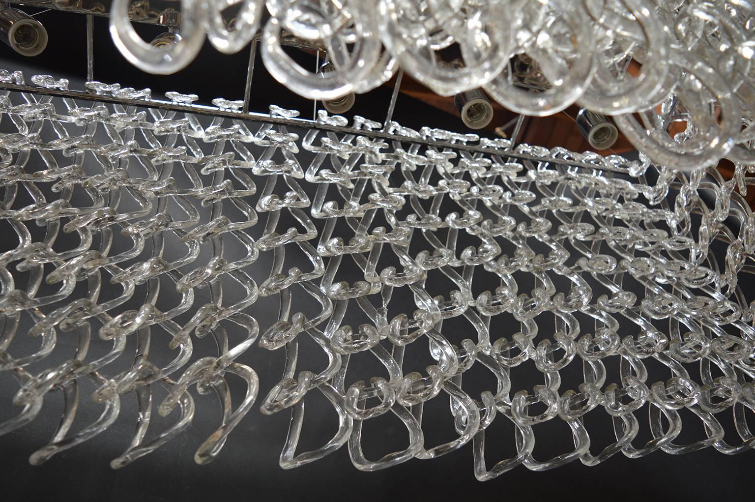Italian Handblown Linked Glass Chandelier