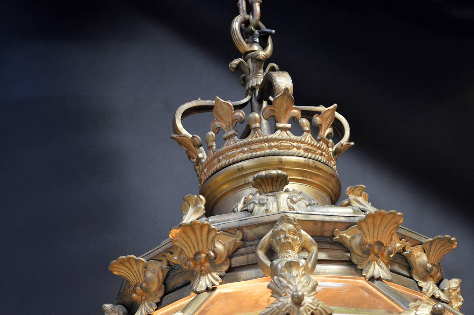 French Napoleon III Gilt Bronze Lantern