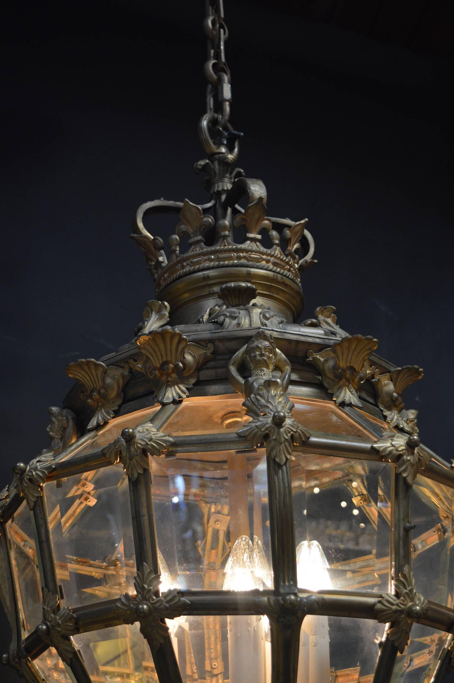 Napoleon III Gilt Bronze Lantern In Excellent Condition In Los Angeles, CA