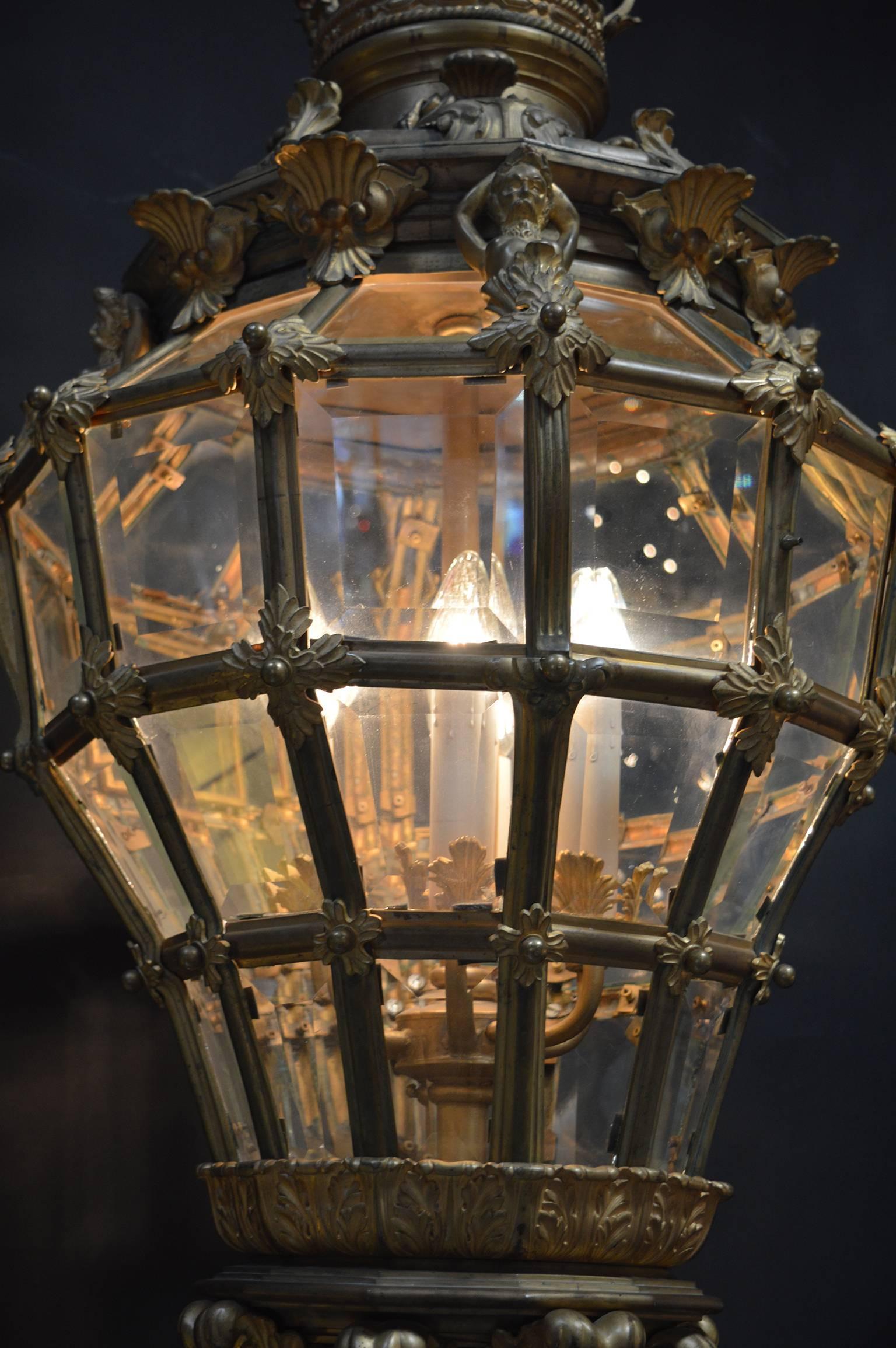 Napoleon III gilt bronze lantern.