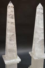 Pair of Tall Rock Crystal Obelisks