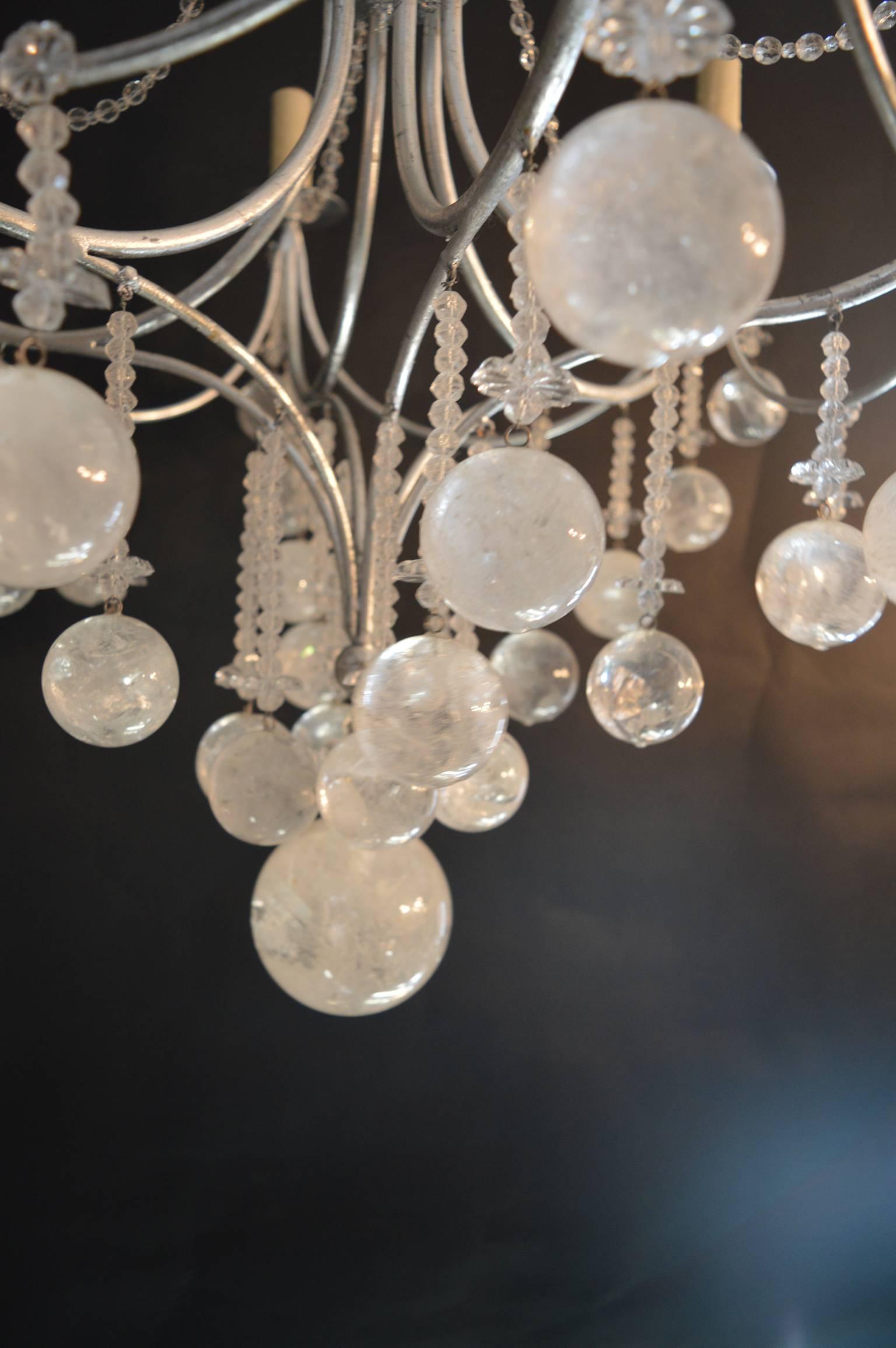 Decorative rock crystal chandelier.