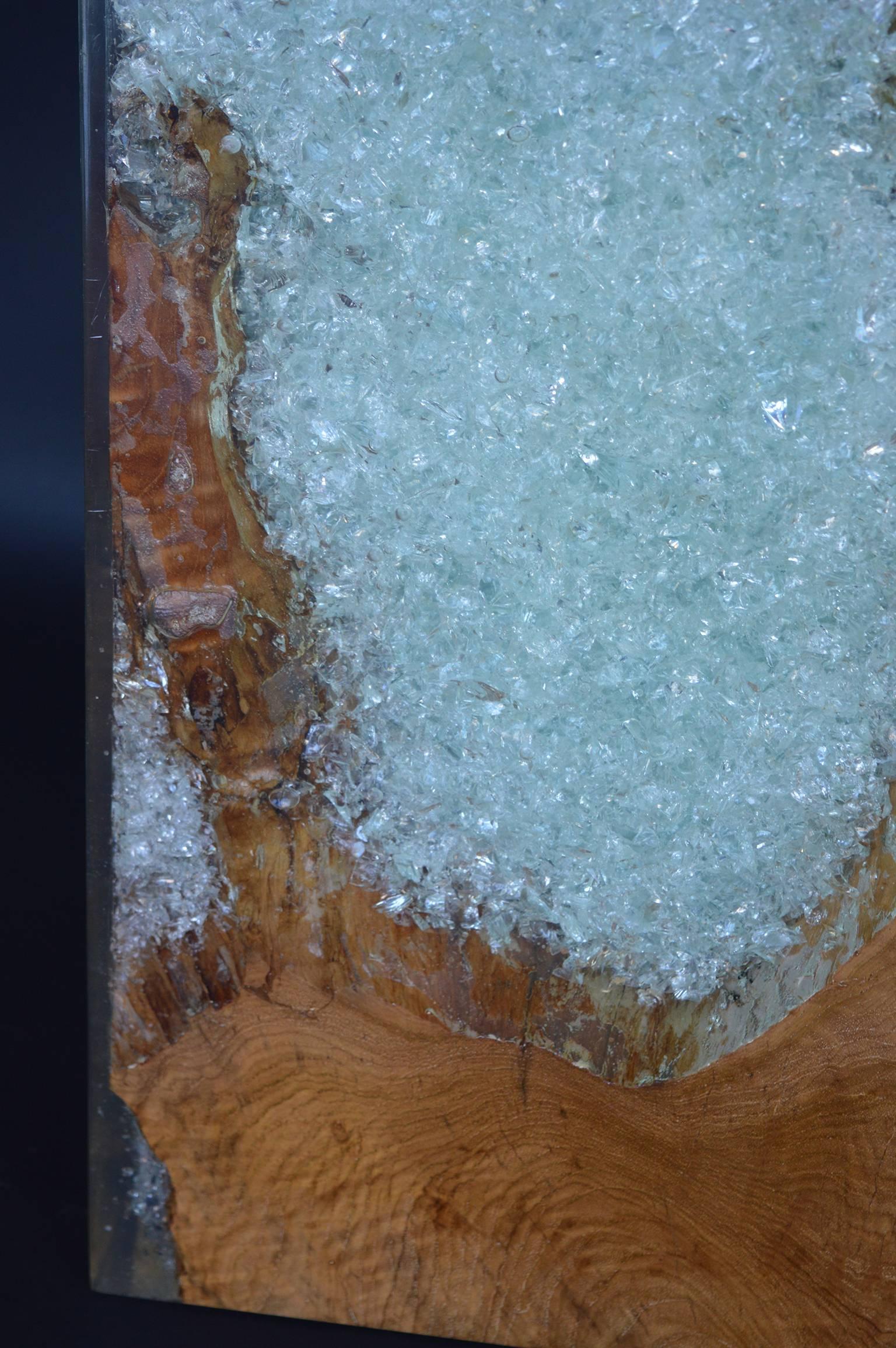 Pair of Wood Stools Encased in Resin 3