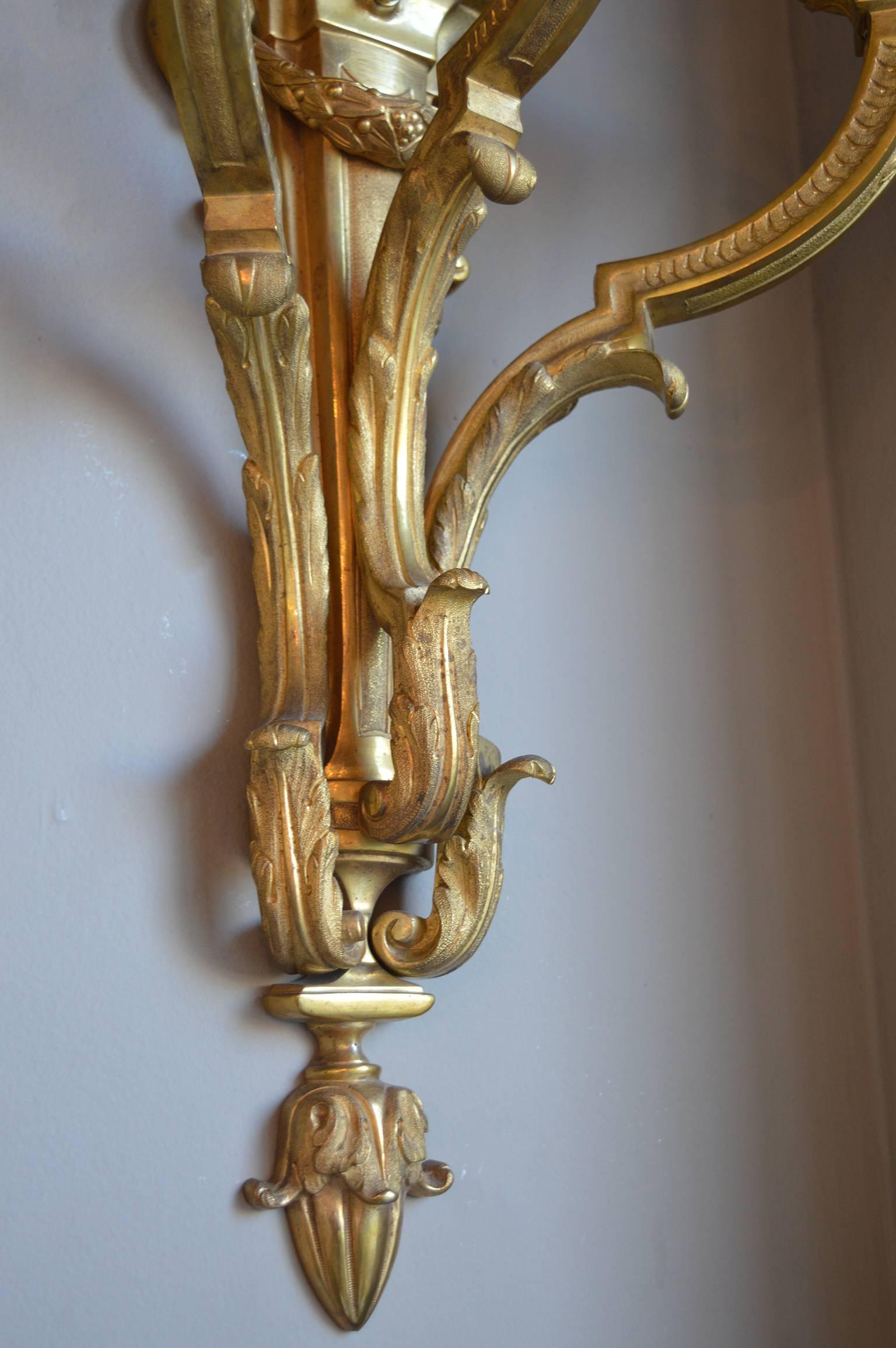 Pair of French Bronze Sconces 1