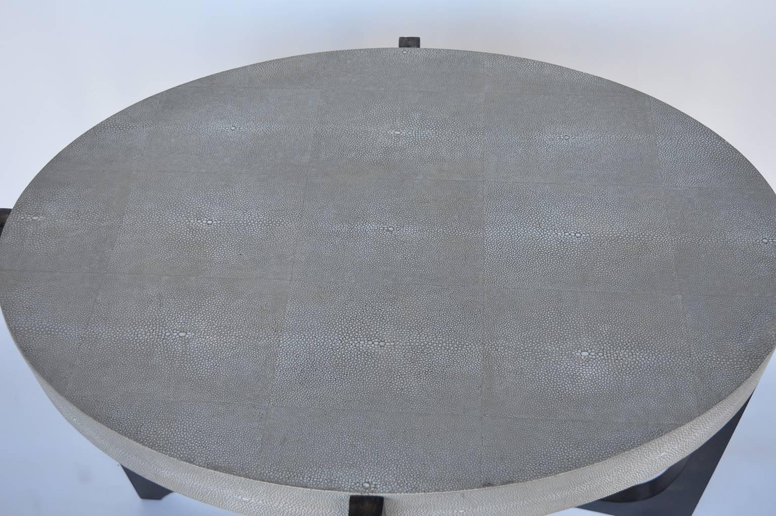 Italian Grey Shagreen Side Table