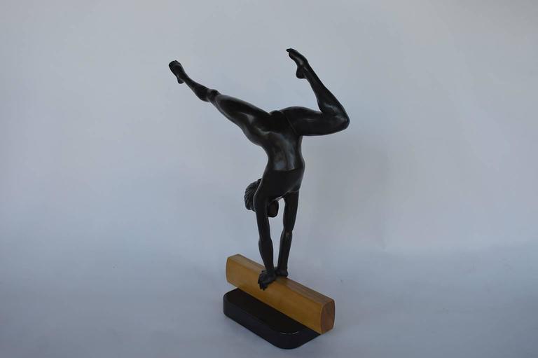 Art Deco Bronze Gymnast Sculpture at 1stDibs