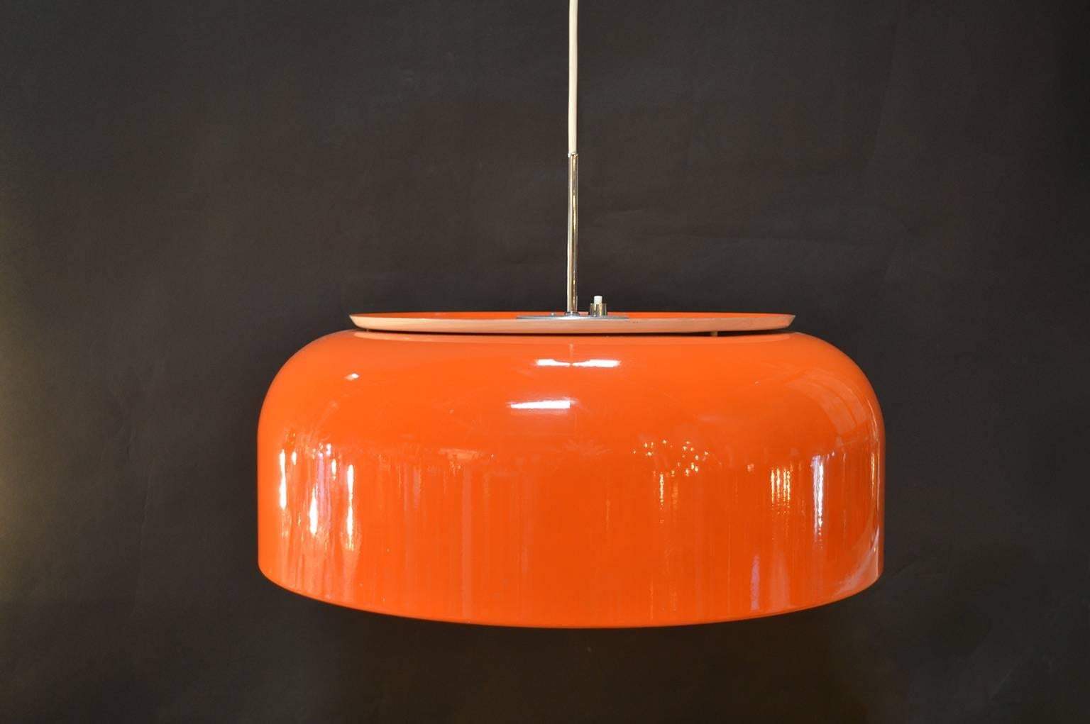 Orange pendant light in the style of Anders Pehrson for Atelje Lyktan.