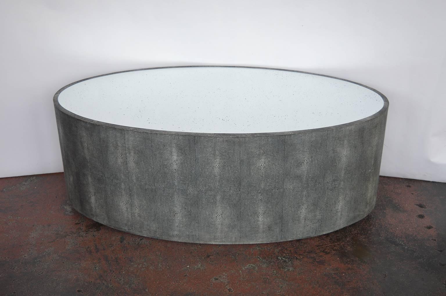shagreen oval coffee table