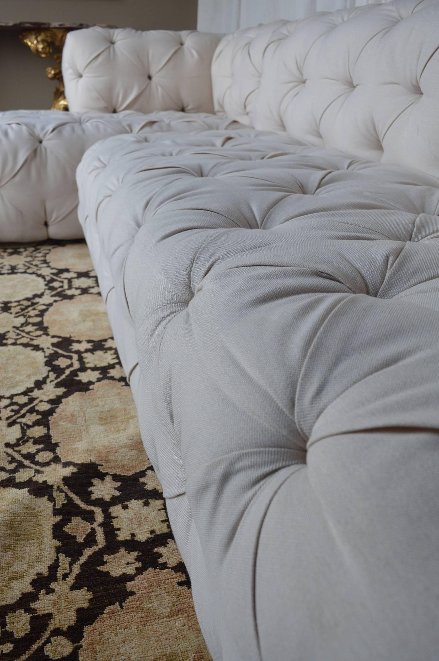 oversized tufted sofa