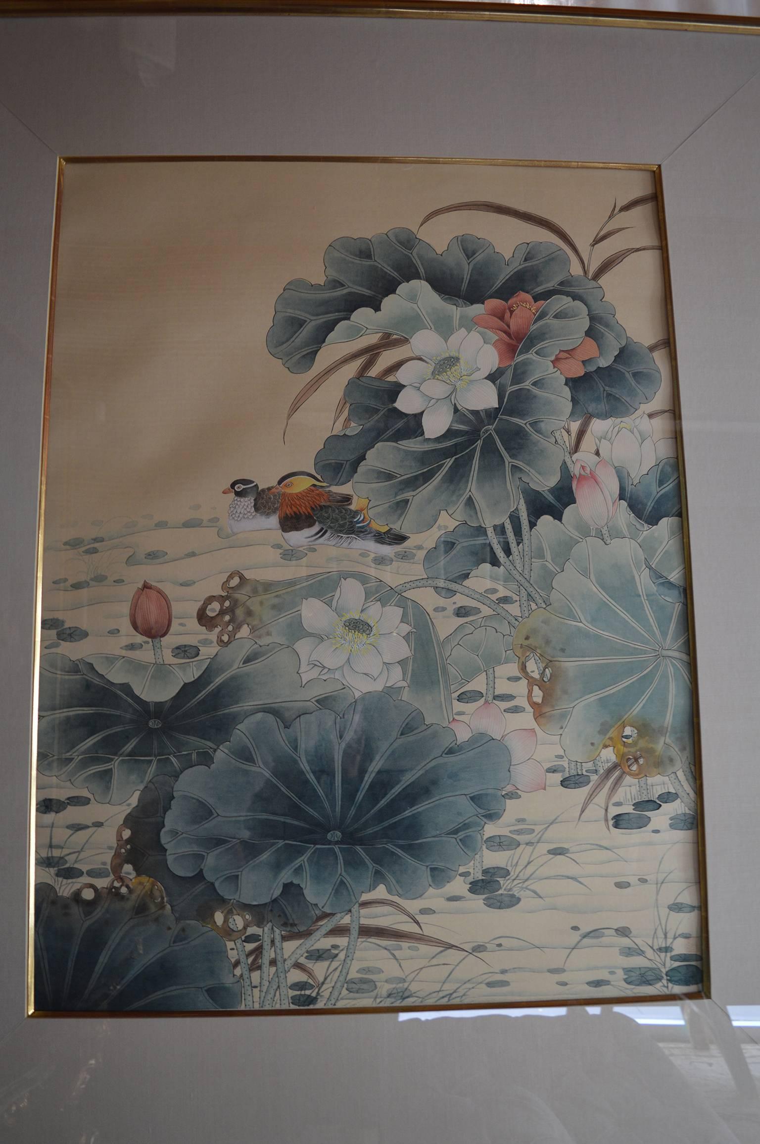 20th Century Set of Four Chinese Water Color Paintings
