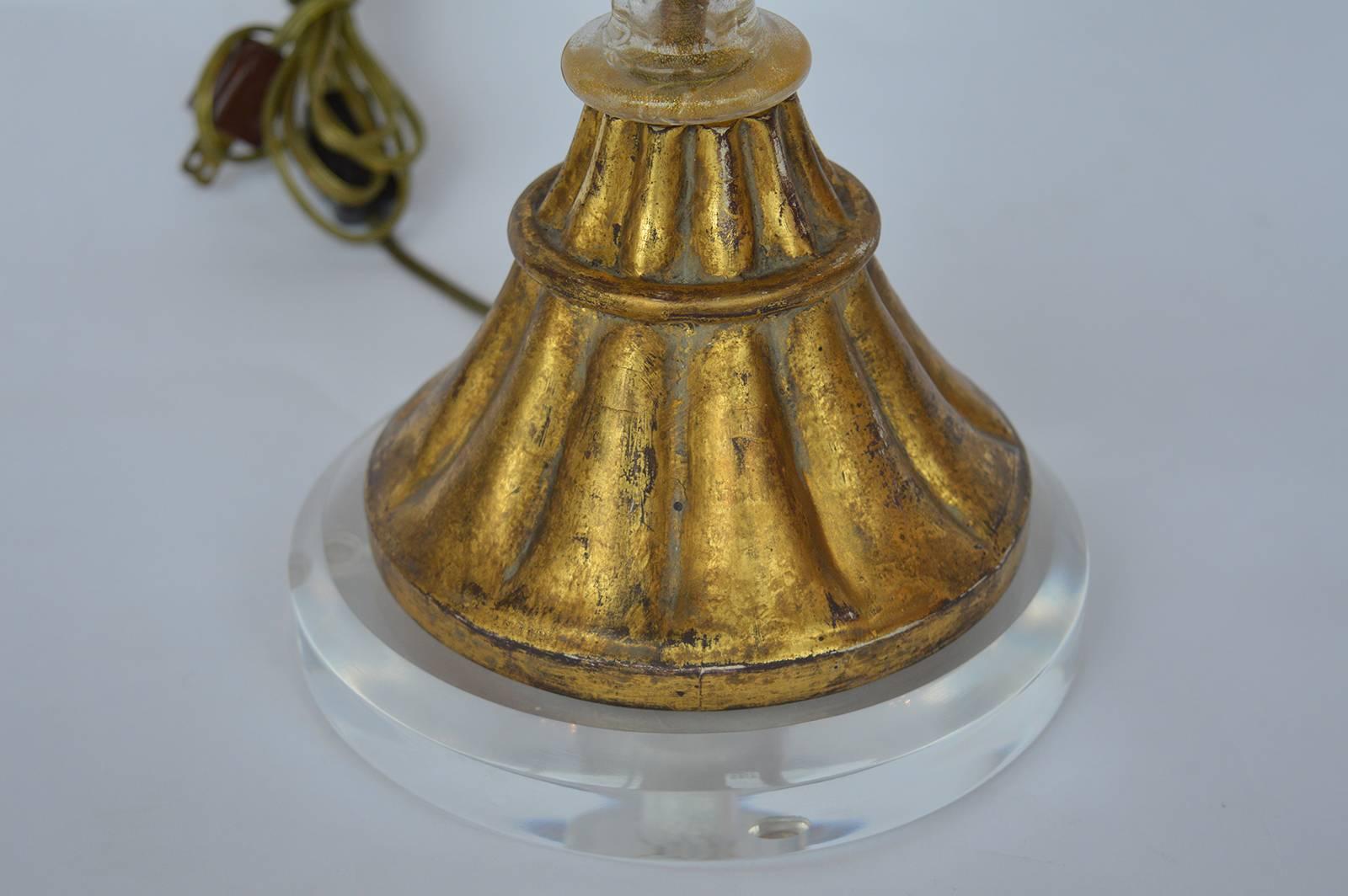 Italian Purple and Gold Murano Lamp