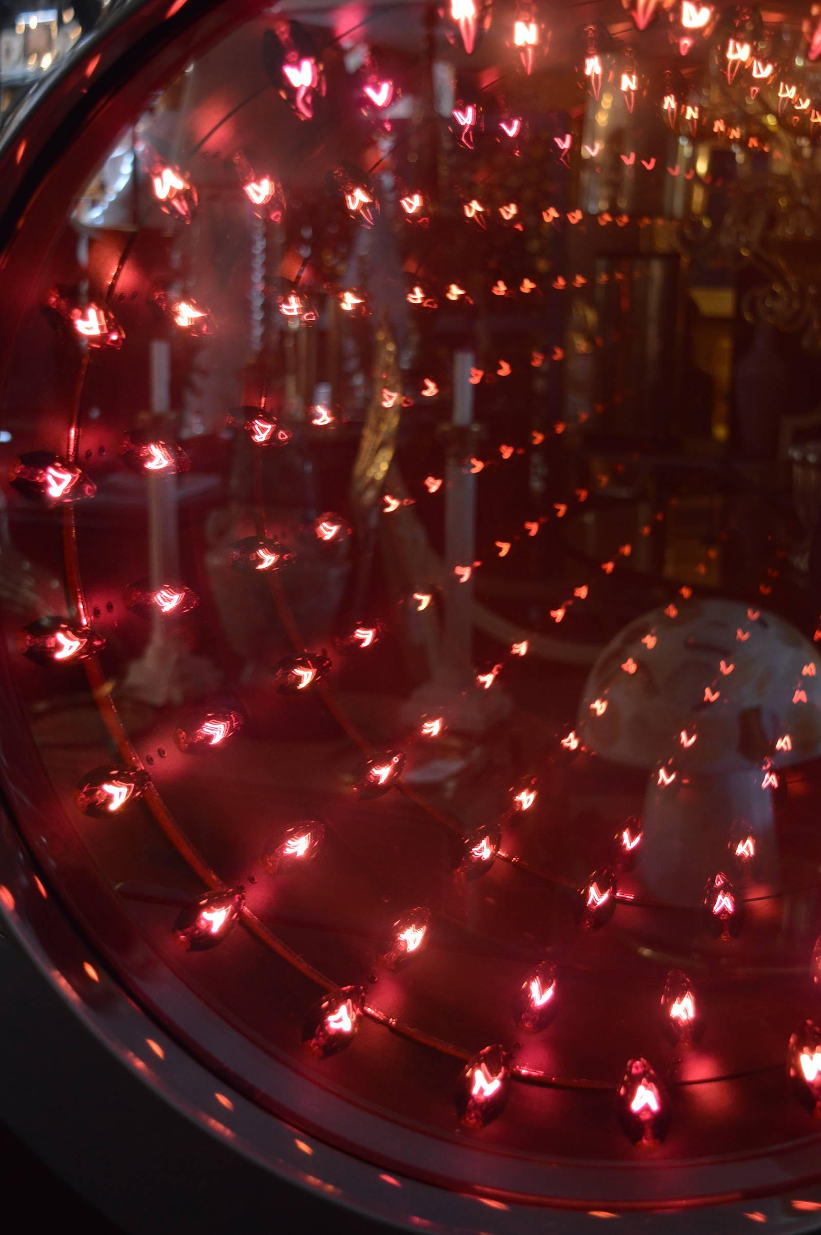 American Infinity Mirror with Red Bulbs