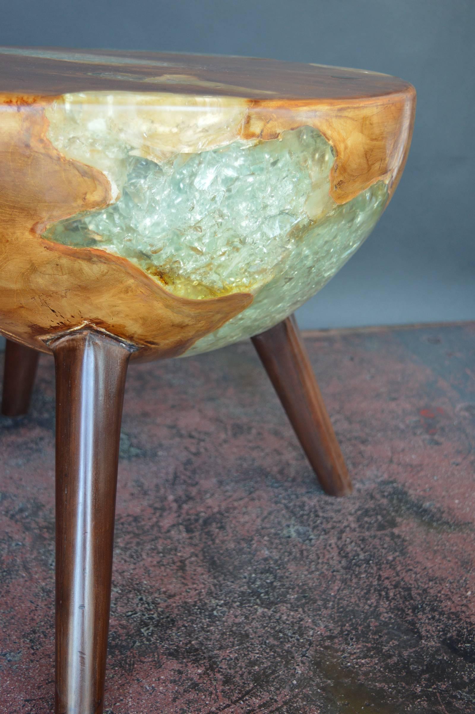 Pair of Wood and Resin Side Tables 1