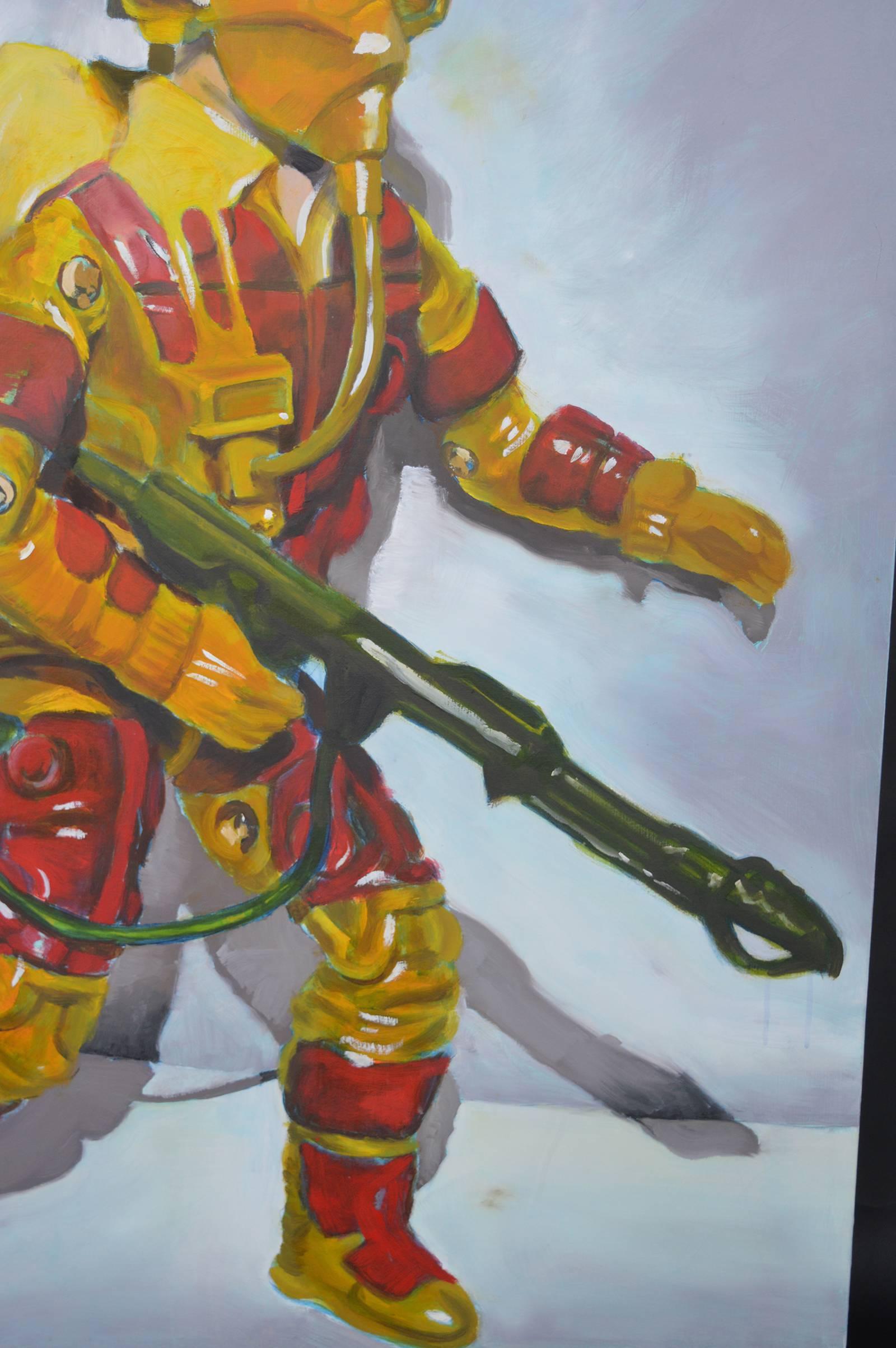 Oil on canvas of a toy soldier.