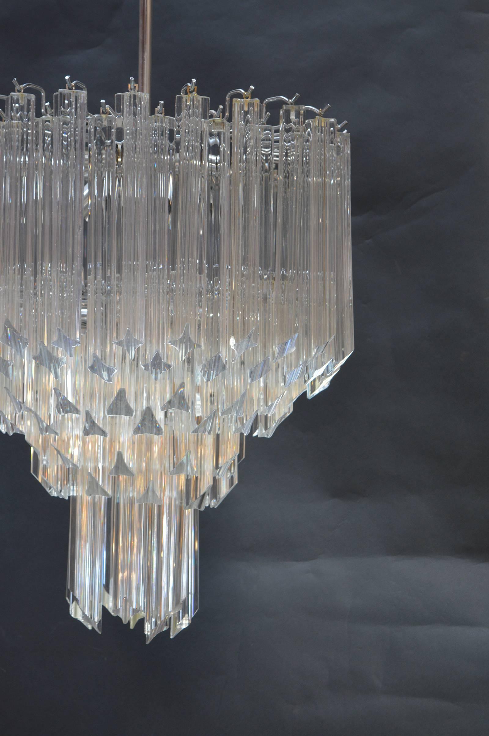 Tiered Venini chandelier.