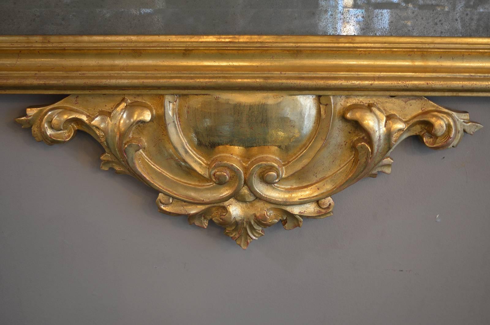 Antique Water Giltwood Mirror In Good Condition For Sale In Los Angeles, CA